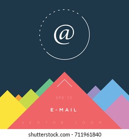 Email icon design on modern flat background