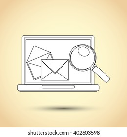 Email icon design, vector illustration