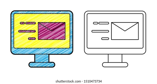 email icon design vector with texture. editable outline for other style
