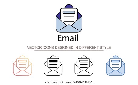 Diseño de icono de correo electrónico con fondo blanco ilustración de stock