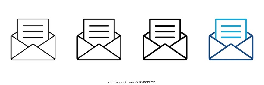 Email Icon Different Style Outline Collection Set Vector Illustration
