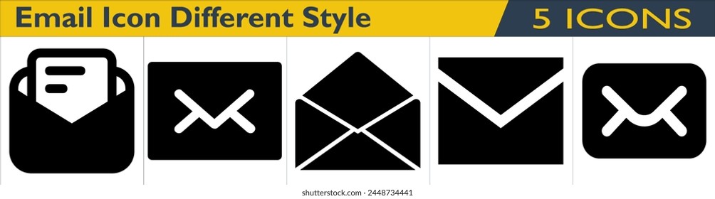 Email icon with different style in solid styles