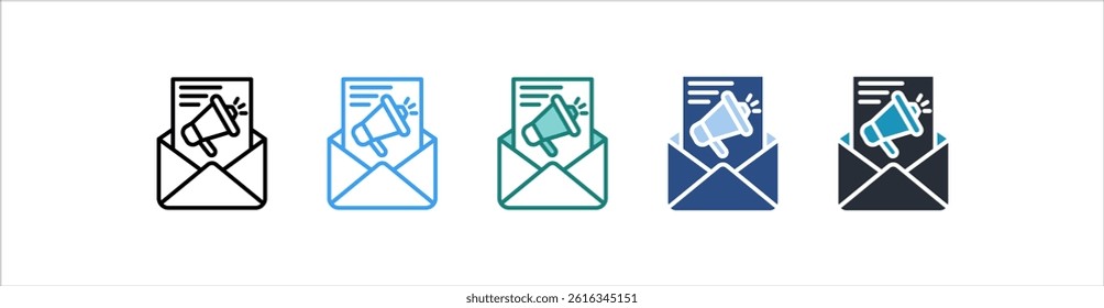 Email Icon In Different Style Vector