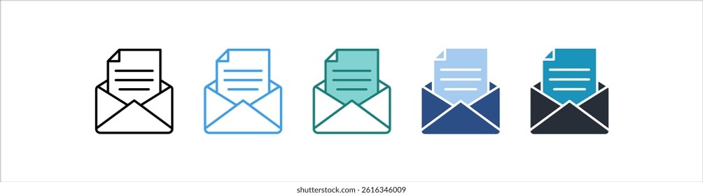 Email Icon In Different Style Vector
