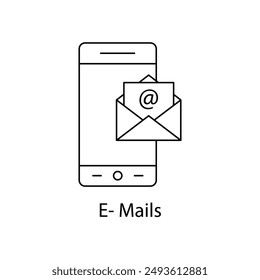 E-mail Icon - Digital Communication, Online Messaging, Email Service with editable stroke.