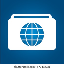 E-mail icon, envelope and globe