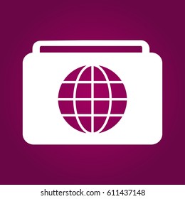 E-mail icon, envelope and globe