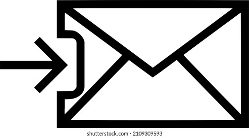 Email icon. Envelope or email line icon. Coming email icon