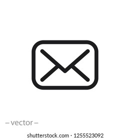 email icon, envelope line sign on white background - editable vector illustration eps10