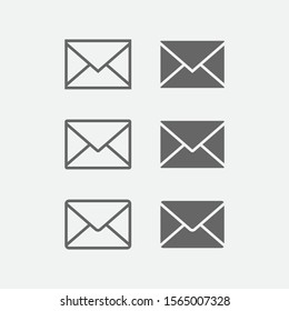 Email icon. Envelope Mail. Contacts message send letter isolated on gray background. Symbol for website design, mobile application, ui.