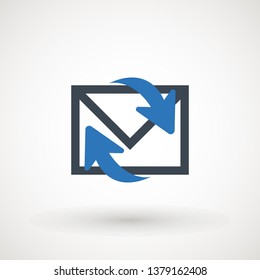 Email icon. Envelope Mail services. Contacts message send letter isolated flat