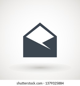 Email icon. Envelope Mail services. Contacts message send letter isolated flat