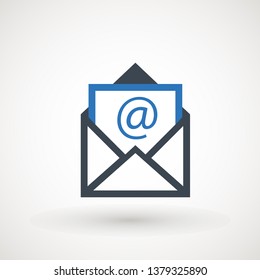 Email icon. Envelope Mail services. Contacts message send letter isolated flat