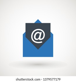 Email icon. Envelope Mail services. Contacts message send letter isolated flat