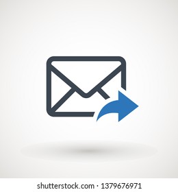 Email icon. Envelope Mail services. Contacts message send letter isolated flat