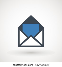 Email icon. Envelope Mail services. Contacts message send letter isolated flat