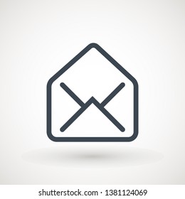 Email icon. Envelope Mail services. Contacts message send letter isolated flat