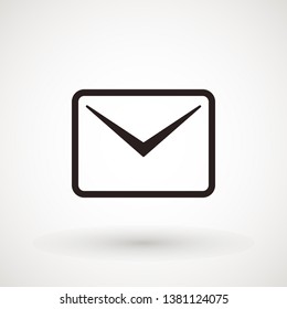 Email icon. Envelope Mail services. Contacts message send letter isolated flat