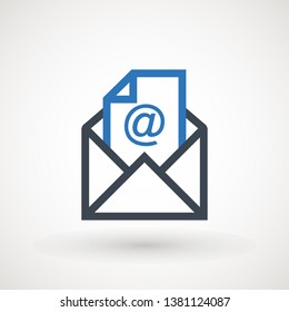 Email icon. Envelope Mail services. Contacts message send letter isolated flat