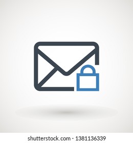 Email icon. Envelope Mail services. Contacts message send letter isolated flat