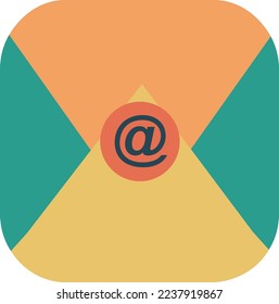 Icono de correo electrónico. Servicios de correo de sobres. Mensaje de contactos enviar carta aislada de ilustración plana y coloreada.
