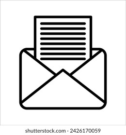 Icono de Correo electrónico. Servicios de Envelope Mail. Contactos mensaje enviar carta aislada plana