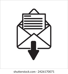 Icono de Correo electrónico. Servicios de Envelope Mail. Contactos mensaje enviar carta aislada plana