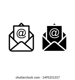 Email Icon. Envelope or Message Illustration As A Simple Vector Sign & Trendy Symbol in Glyph Style for Design and Websites, Presentation or Mobile Application. simple icon on white background