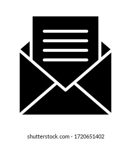 Email Icon. Envelope or Message Illustration As A Simple Vector Sign & Trendy Symbol in Glyph Style for Design and Websites, Presentation or Mobile Application. simple icon on white background