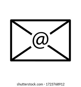 Email Icon. Envelope or Message Illustration As A Simple Vector Sign & Trendy Symbol in Glyph Style for Design and Websites, Presentation or Mobile Application. simple icon on white background