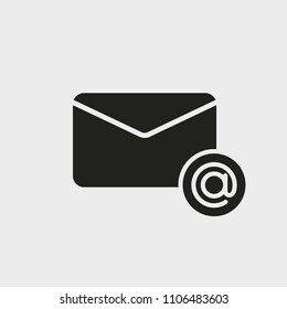 Email icon. Envelope pictogram. Mail symbol. Glyph icon solid style.