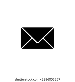 Icono de correo electrónico, icono de vector negro simple sobre sobre, servicios de correo, icono de mensaje.