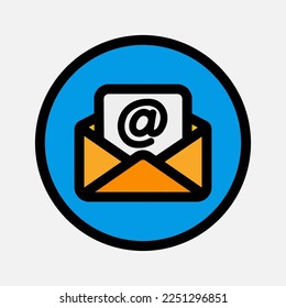 E-Mail-Icon in vollem Line-Stil über das Wesentliche, Verwendung für die Präsentation mobiler App auf der Website