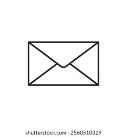 email icon Flat art in black and white isolated