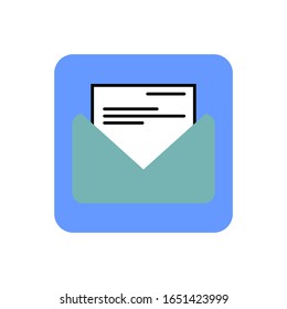 icono de correo electrónico plano con fondo azul