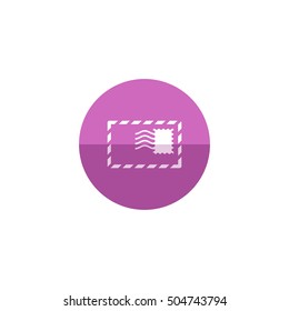 Email icon in flat color circle style. Envelope stamp post letter communication business