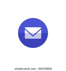 Email icon in flat color circle style. Envelope post letter communication business
