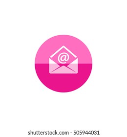 Email icon in flat color circle style. Open envelope
