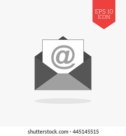 Email icon. Flat design gray color symbol. Modern UI web navigation, sign. Illustration element