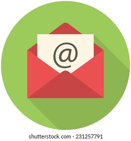 Email icon (flat design with long shadows)