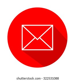 E-mail icon, flat design long shadow