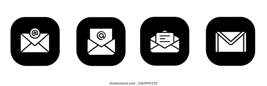 Icono de correo electrónico en plano. Un diseño de icono de correo electrónico. Vector de material.