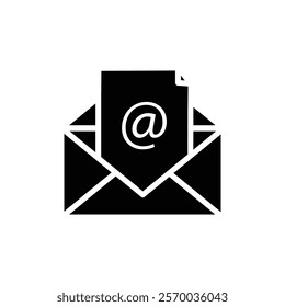 Email icon Flat simple outline set