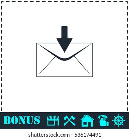 Email icon flat. Simple vector symbol and bonus icon