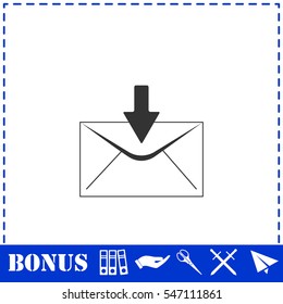 Email icon flat. Simple vector symbol and bonus icon