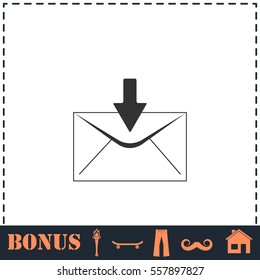 Email icon flat. Simple vector symbol and bonus icon