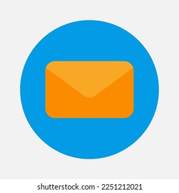 Icono de correo electrónico en estilo plano sobre aspectos esenciales, uso para presentación de aplicaciones móviles del sitio web