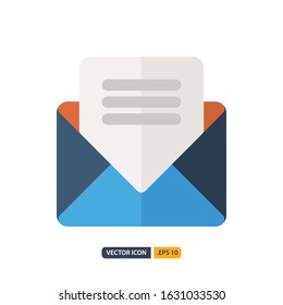 email icon in Flat style isolated on white background. for your web site design, logo, app, UI. Vector graphics illustration and editable stroke. EPS 10.