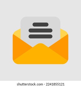 Icono de correo electrónico en estilo plano, uso para presentación de aplicación móvil del sitio web