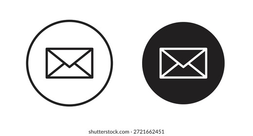 Icono de correo electrónico paquete de Vector de trazo plano y delgado. Conjunto de iconos editables